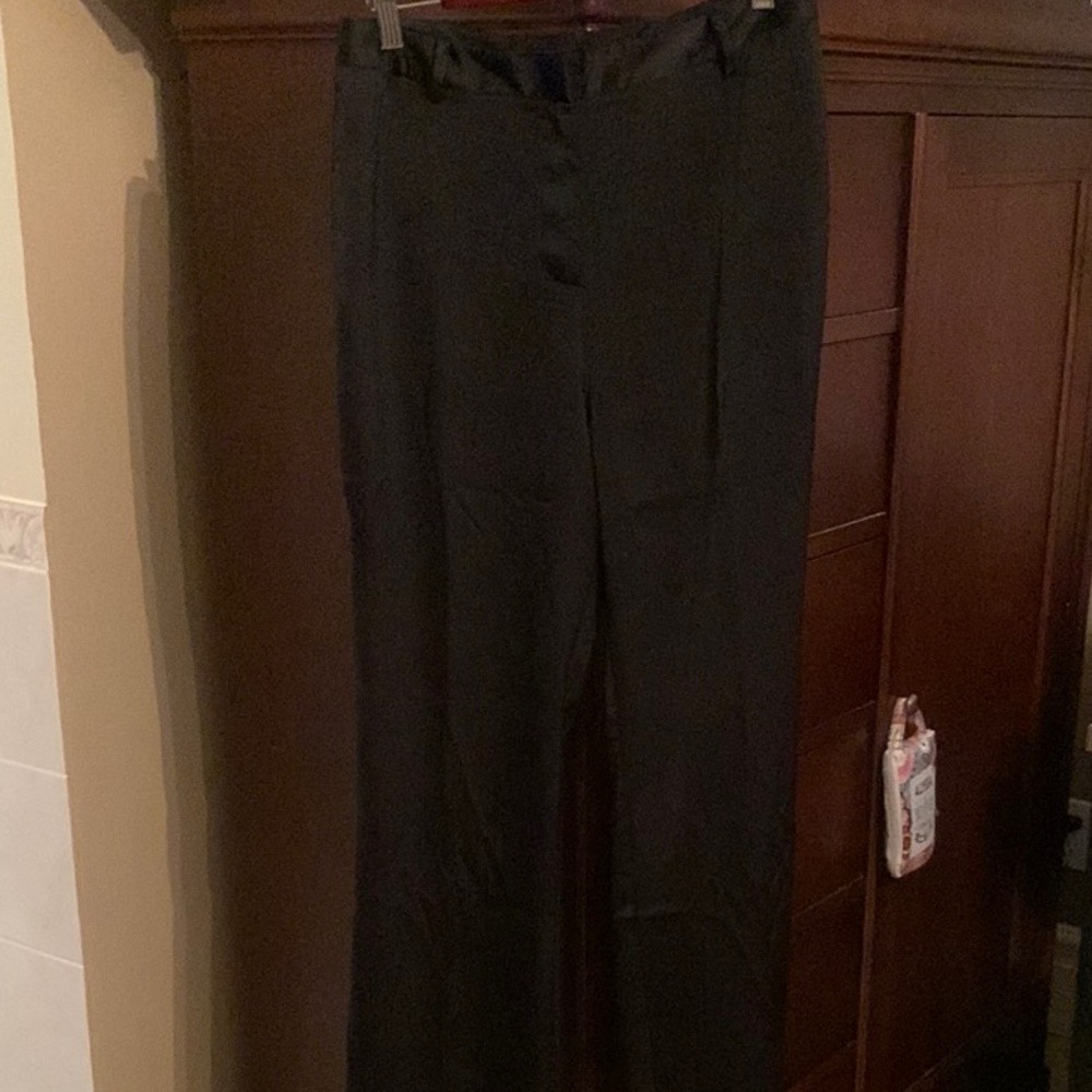 Women's Shiny Black Dress Pants
